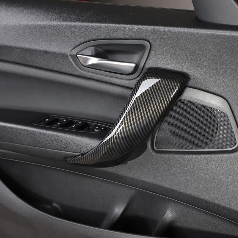 ABS Carbon Fiber Car Interior Door Pull Handle Cover Trim Fo