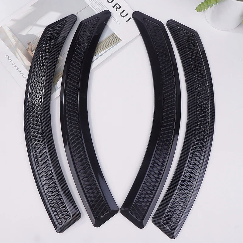 2pcs Widened Carbon Fiber Rubber Car Wheel Eyebrow Universal