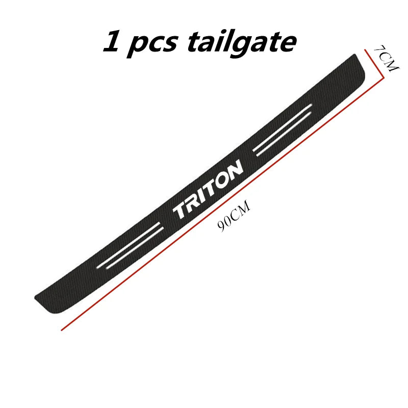 60X7CM Car Door Sill Side Anti Scratch Protector Strip Carbon Fiber Car Sticker For Mitsubishi L200 Triton Car Accessories