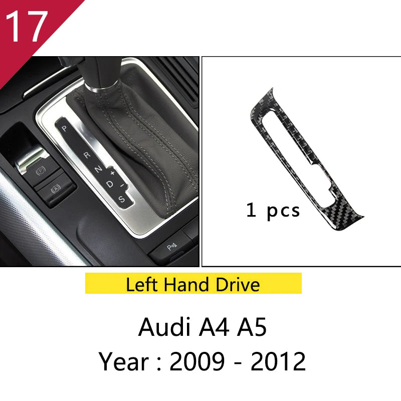 For Audi A4 S4 RS4 B8 8K A5 S5 RS5 8T 8F Car Carbon Fiber Window Door Panel Strips Cover Protective Trim Sticker Accessories
