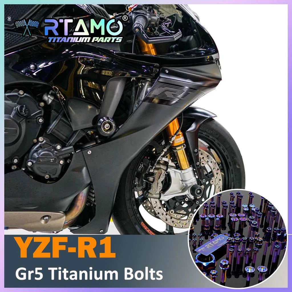 RTAMO Titanium Alloy Bolts for Yamaha YZF-R1 Front Caliper A
