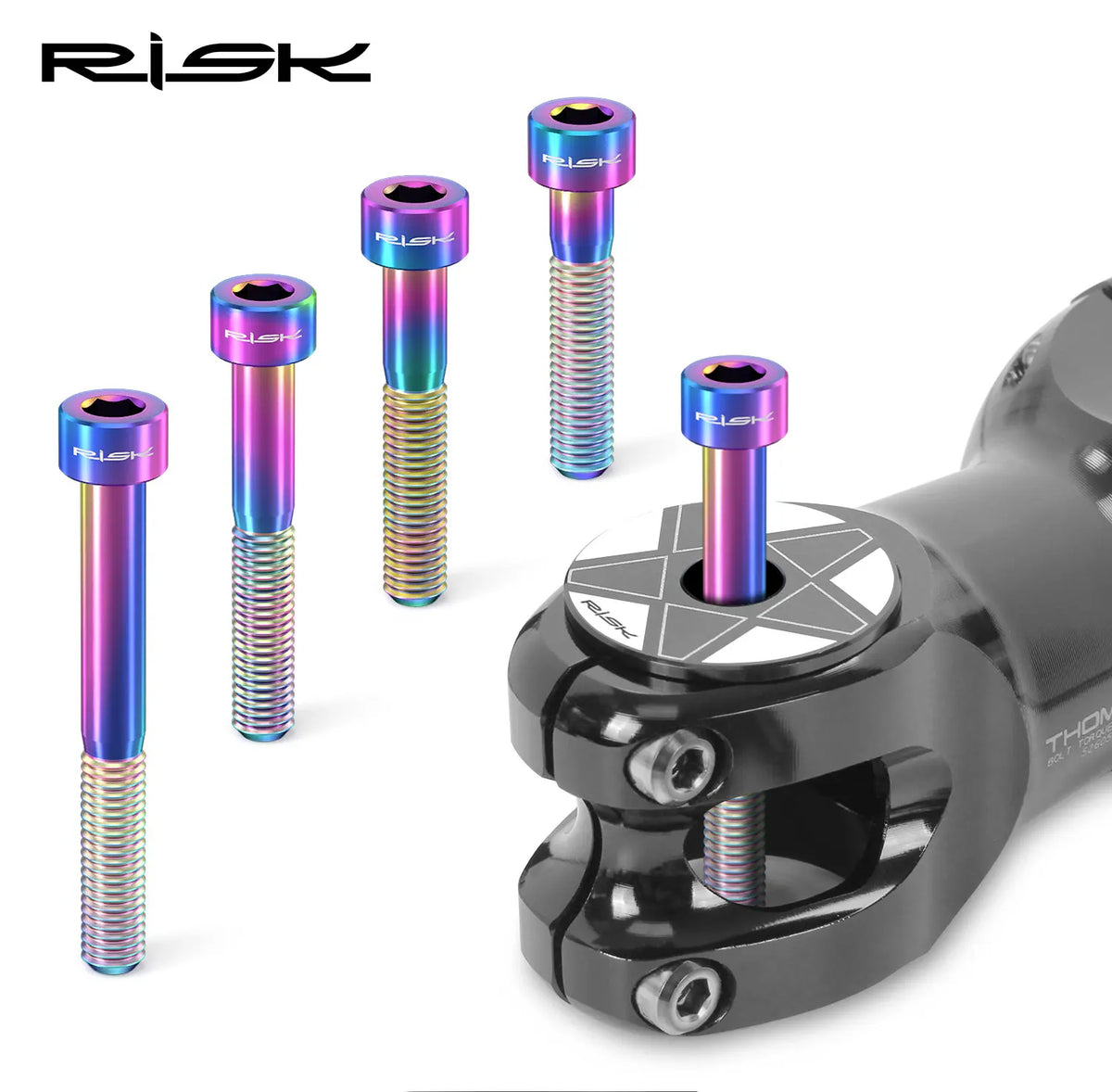 RISK Titanium Bicycle Screw Bike Headset Stem Cap Cover Bolt