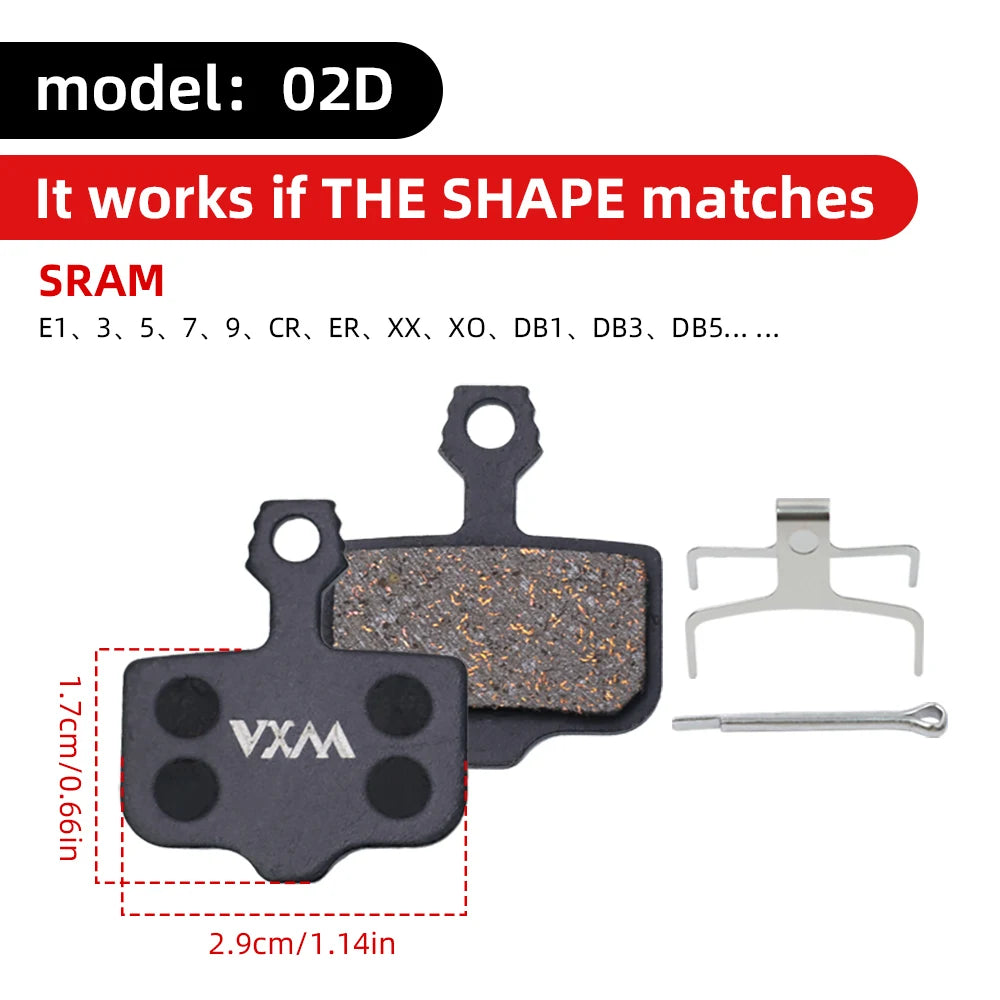 VXM Bicycle Hydraulic Disc Brake Pads MTB Bike Semi-Metal Road Cycling Wear Resistant Quiet Durable Brake Pad Part Accessories