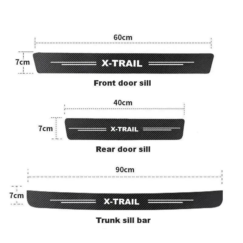 60X7CM Car Door Sill Side Anti Scratch Protector Strip Carbo