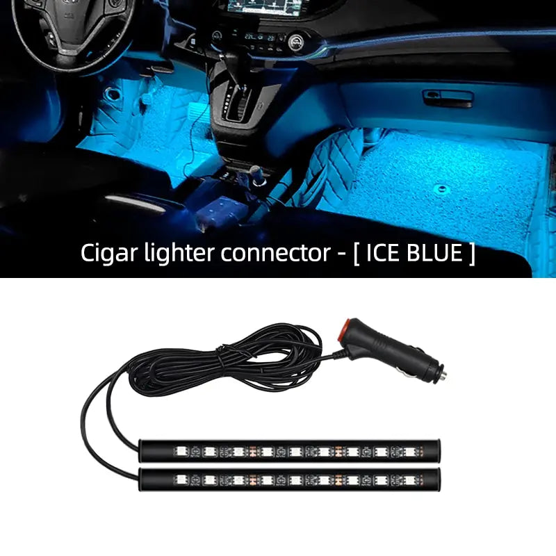 Car Neon Light Foot Light LED Interior Decoration Backlight Cigarette Lighter USB Atmosphere Lamp Vehicle Accessories