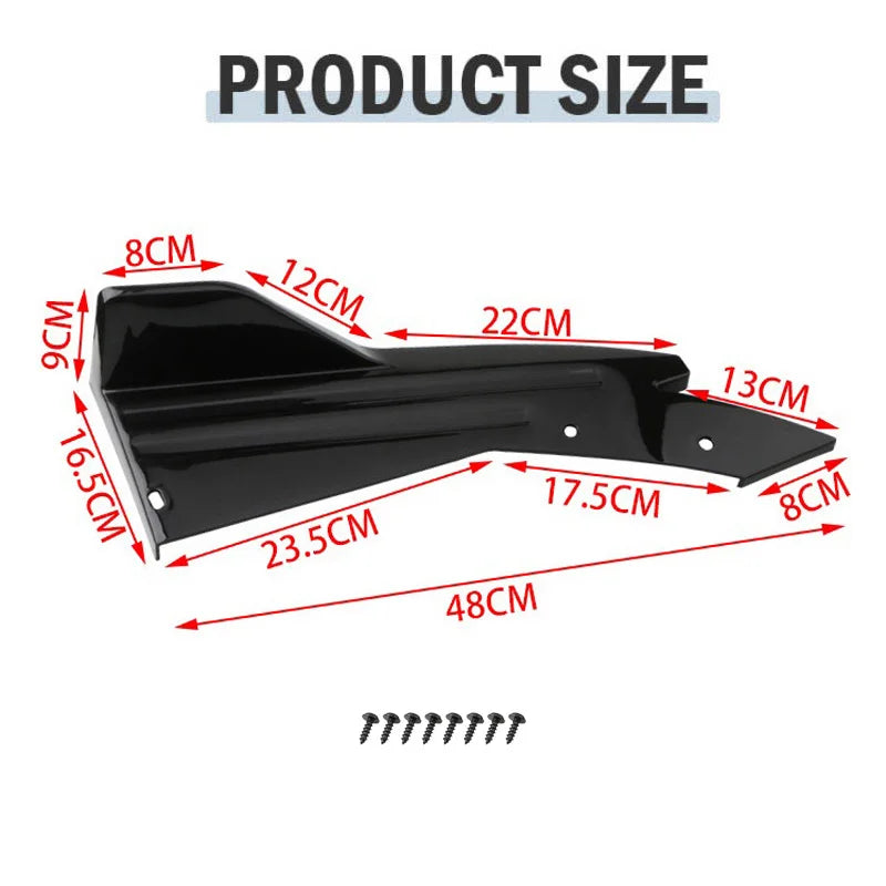 Pair Universal Car Rear Bumper Spoiler Lip Carbon Fiber Wing