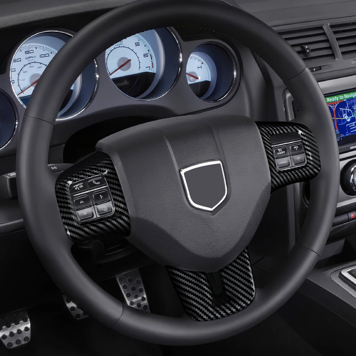 Car Steering Wheel Panel ABS Trim For Dodge Charger Challeng