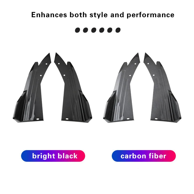 Pair Universal Car Rear Bumper Spoiler Lip Carbon Fiber Wing