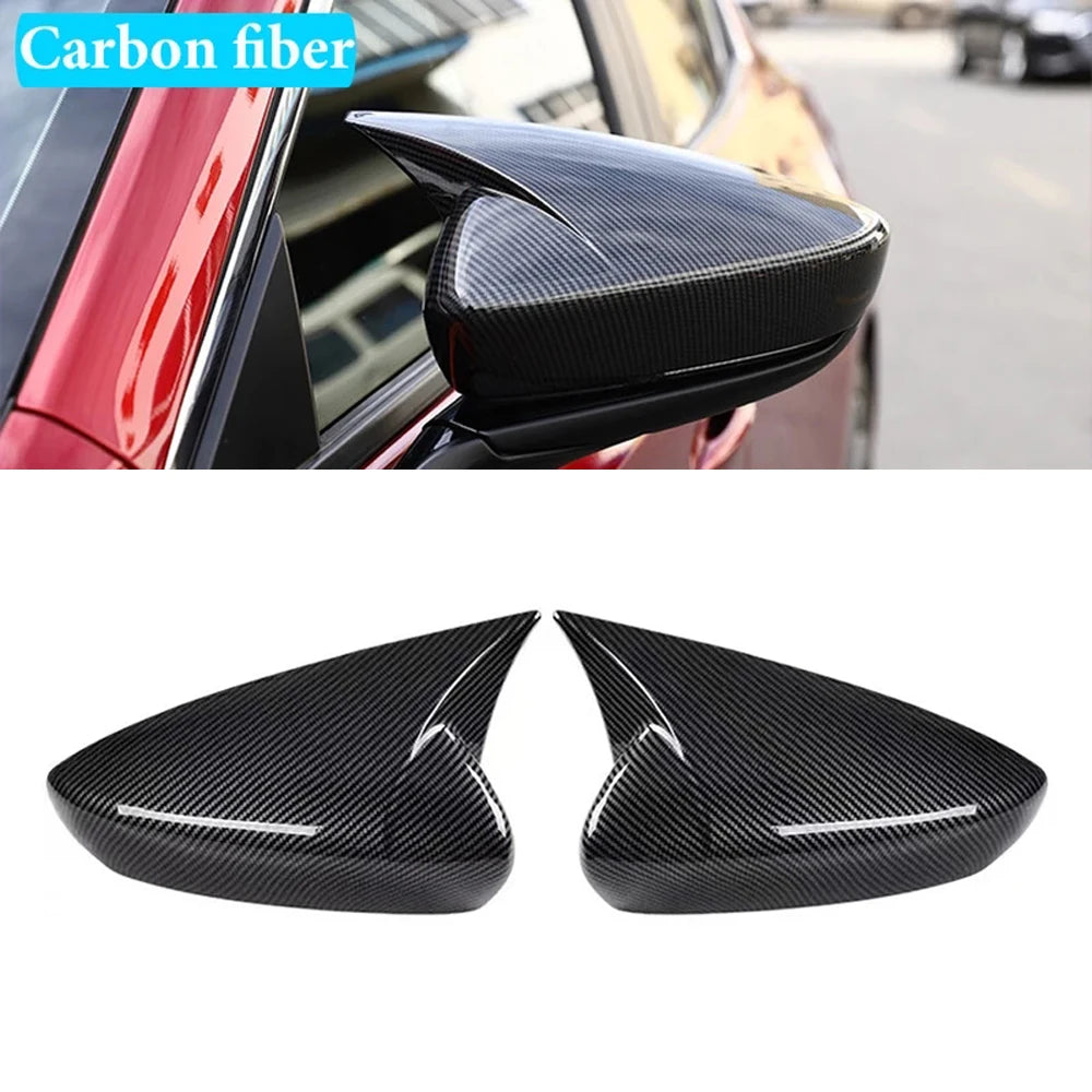 For Mazda 3 Axela 2019 2020 2021 2022 2023 Car Rearview Side Mirror Cover Wing Cap Exterior Door Case Trim Carbon Fiber Look