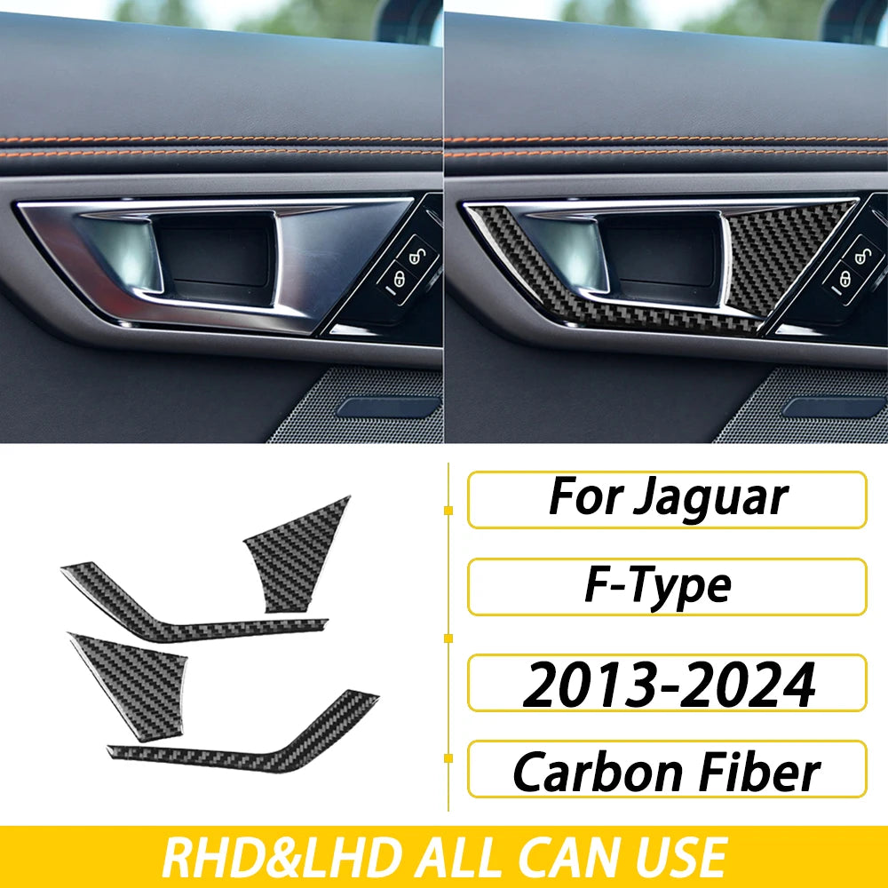 For Jaguar F-TYPE 2013-2024 Carbon Fiber Center Console Gear Shift Dashboard Air Vent Panel Trim Set Car Accessories Sticker