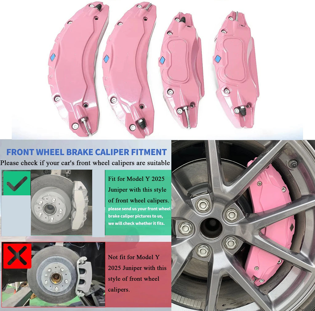 Brake Caliper Covers for Tesla Model Y Juniper 2025 2026 AWD Accessories with Decals 4PCS (Not Fit RWD Made in Berlin)