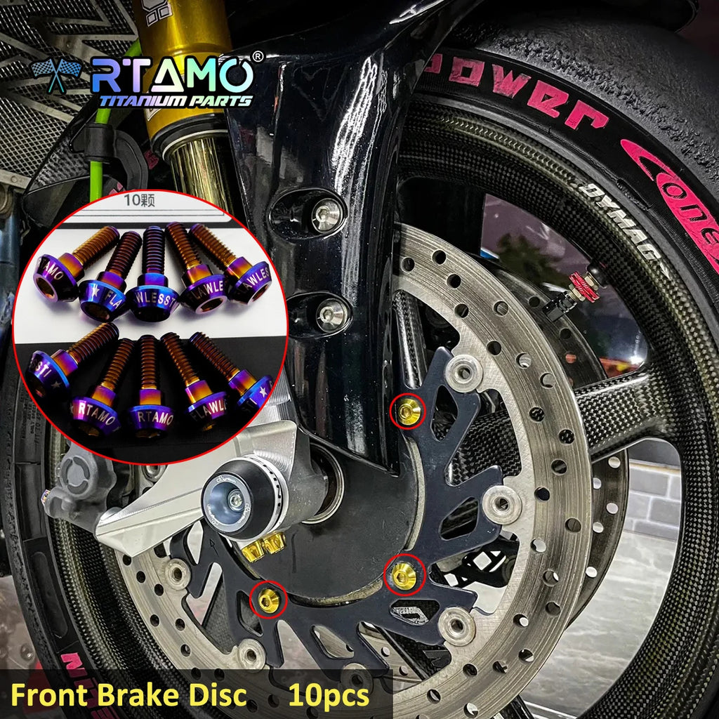 RTAMO Titanium Alloy Bolts for Yamaha YZF-R1 Front Caliper ABS Sensor Brake Disc Oil Tank Side Cover Screw Nuts Pin