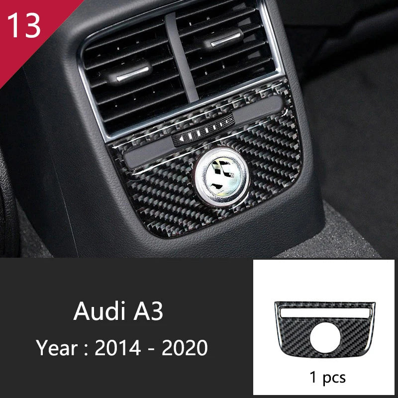 Car Styling Center Console Gear Shift Panel Decoration Cover Sticker Trim For Audi A3 8V S3 2014-2019 Carbon Fiber Accessories