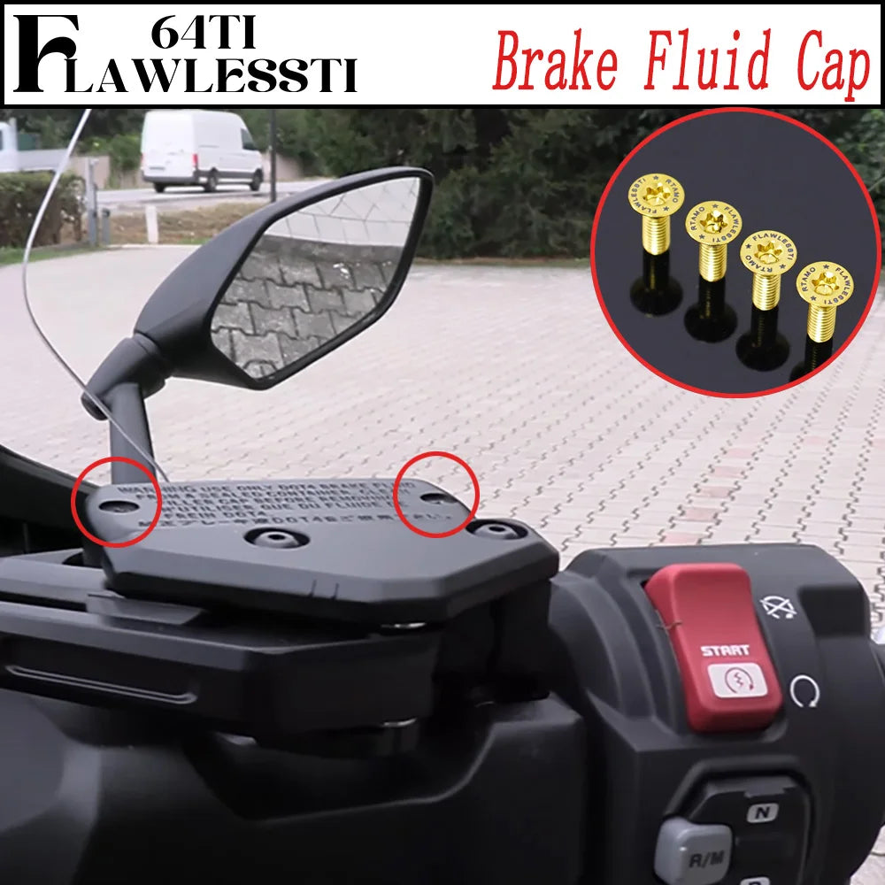 FLAWLESSTI Gr5 Titanium Bolt Windshield Mirror Bar End Front Cover Fender Caliper Brake Disc Switch Bolt For Honda Forza 750