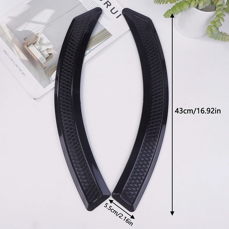 2pcs Widened Carbon Fiber Rubber Car Wheel Eyebrow Universal Protector Trim Anti-scratch Strip Fenders Extension Arch Car Supply