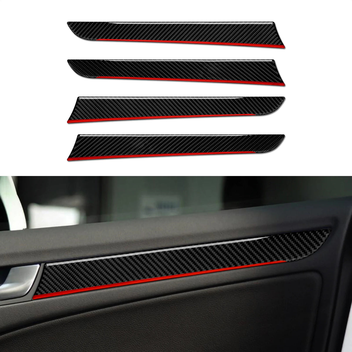 Car Center Console Gear Shift Panel Set For Audi A4 S4 RS4 A5 S5 RS5 (2007-2016) Carbon Fiber Interior Sticker Trim Accessories