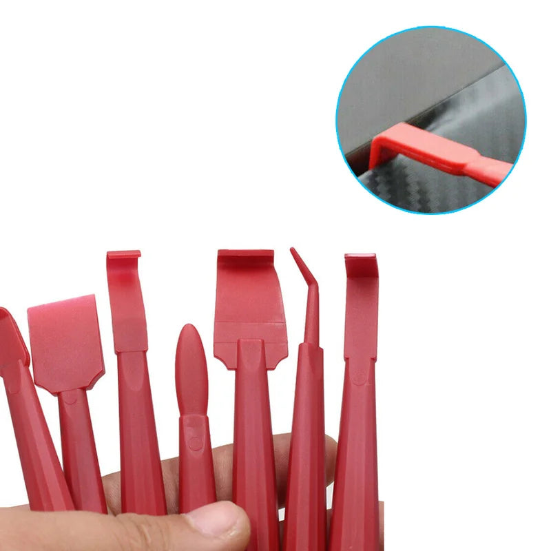7Pcs Car Film Trimming Tool Car Wrap Vinyl Scrapers 3D Carbo
