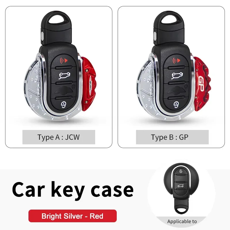 Metal Car Caliper Key Case For Mini Cooper F56 F60 F55 F54 F57 JCW Brake Disk Shape Key Fob Shell Cover Smart Key Accessories