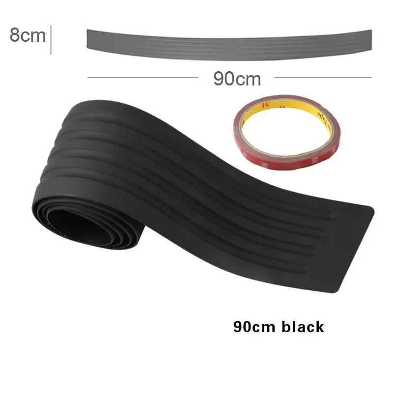 Carbon Fiber Universal Car Trunk Door Guard Strips Sill Plate Protector Rear Bumper Guard Rubber Mouldings Pad Trim Cover Strip