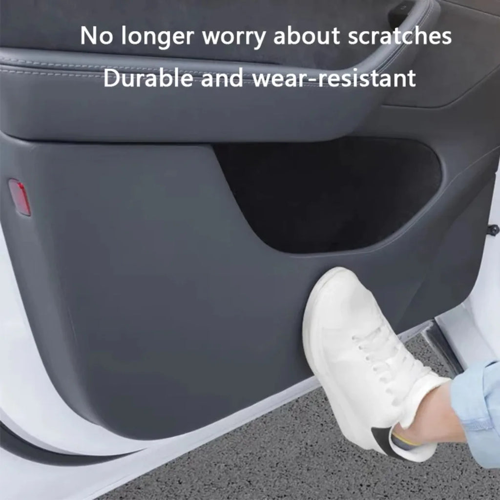 Car Door Anti-Kick Pad Leather Sticker Trim Kit For Tesla Mo