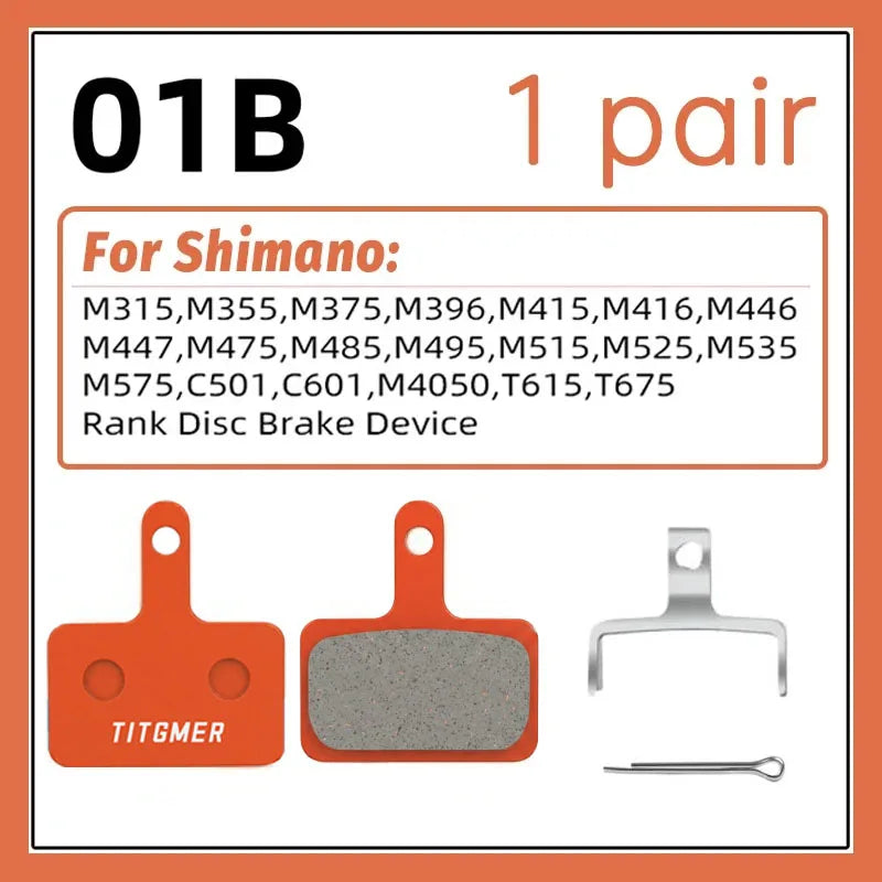 Resin Disc Brake Pads for Shimano B01s B05s MT200 M315 Mt410 M445 M446 M395 Mt400 M375 B03s Road Mountain Mtb Bike Brake Pads
