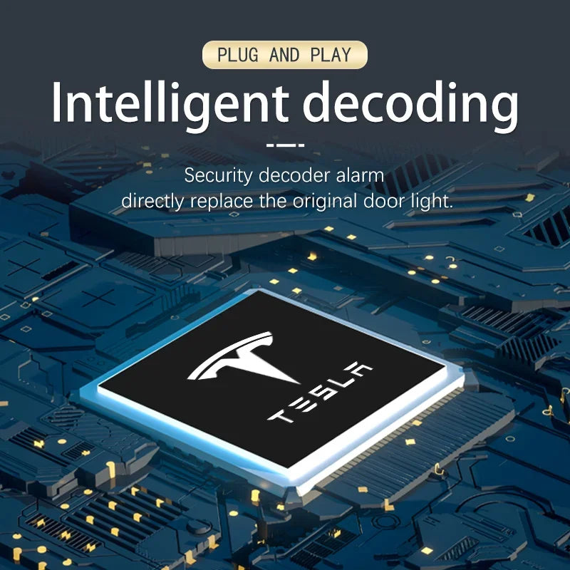 For Tesla 2pcs Car HD Projector Lamp LED Door Welcome Light 