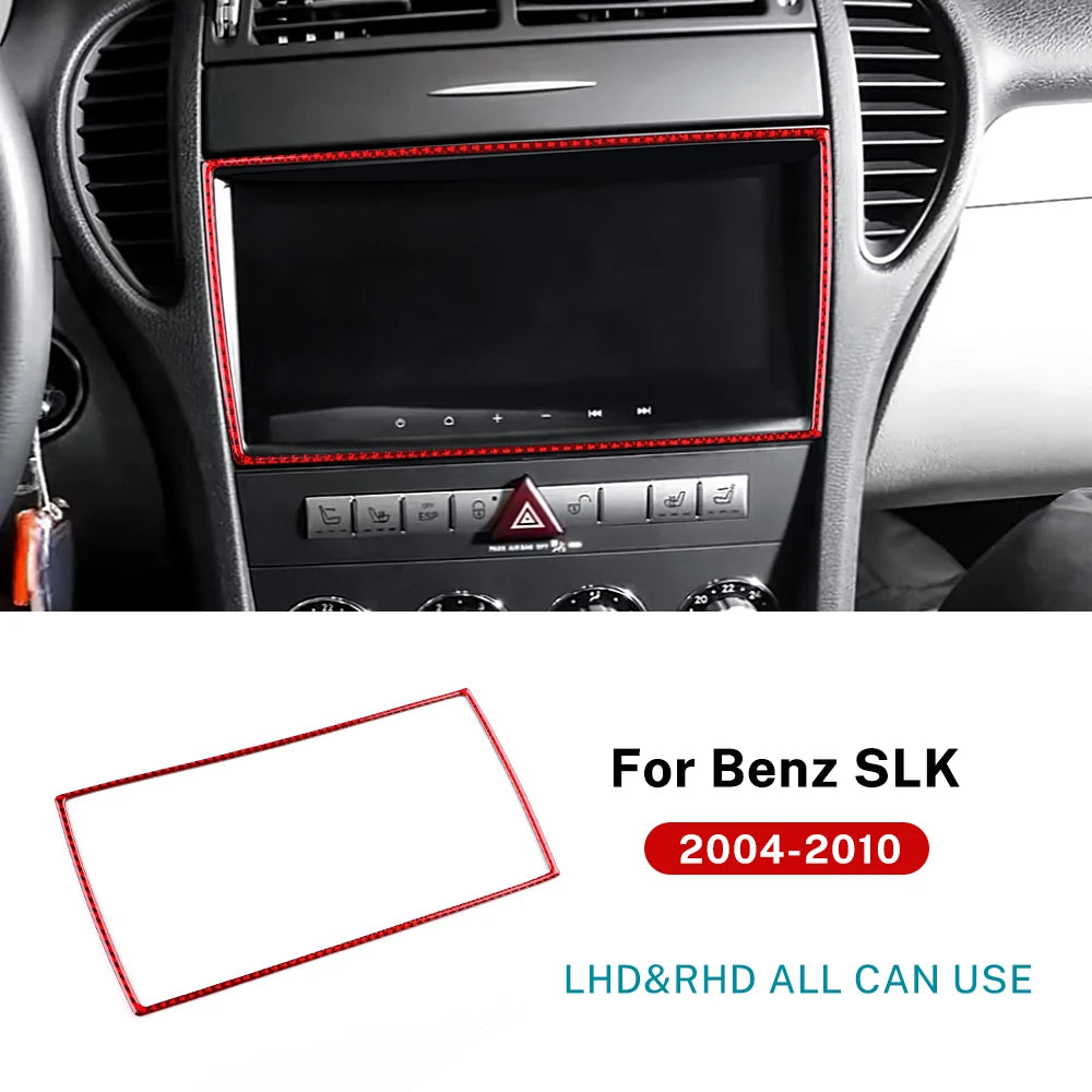 Real Soft Carbon Fiber Trim Sticker For Mercedes Benz SLK R171 2004 2005 2006 2007 2008 2009 2010 Car Central Control AC Panel