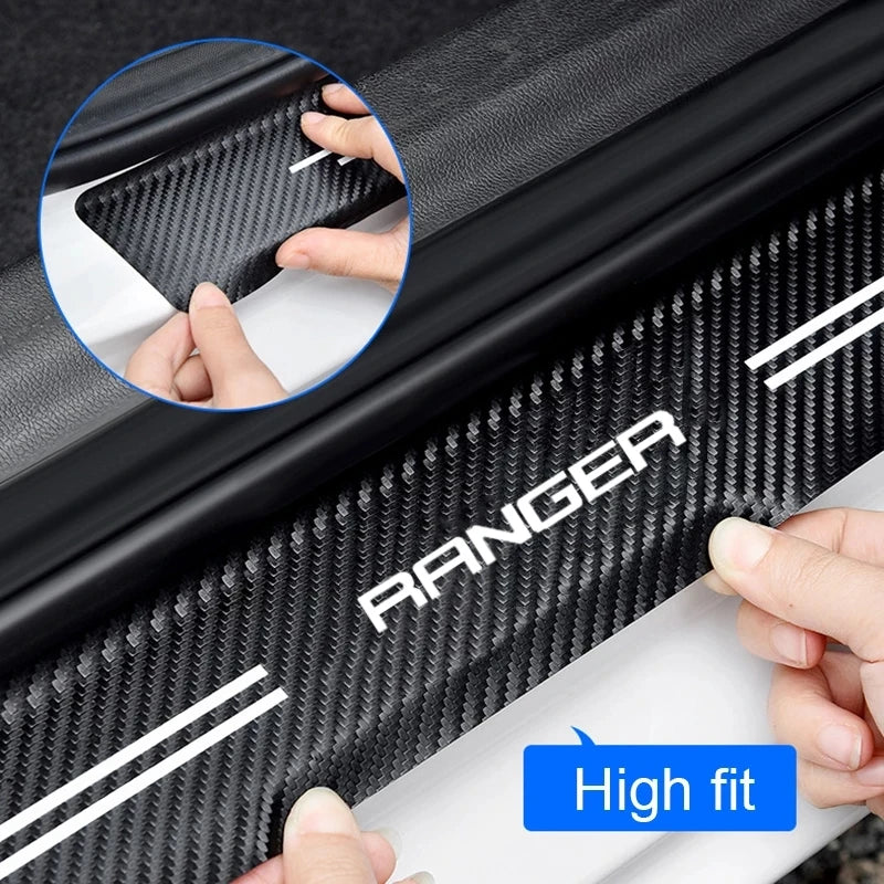 60X7CM Auto Door Sill Protection Tape Carbon Fiber Protector