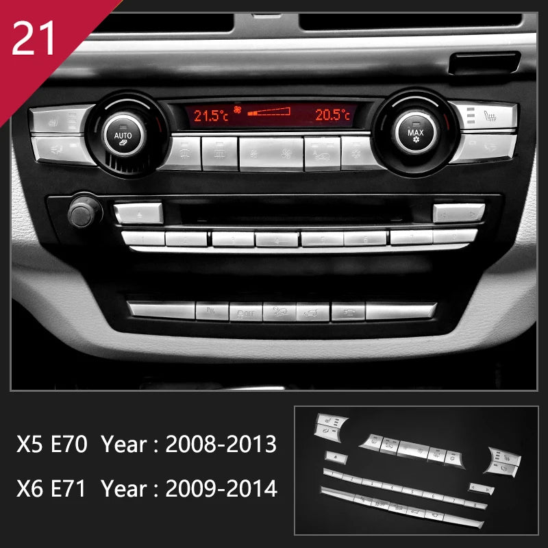 For BMW X5 X6 E70 E71 Accessories Car Interior Air Conditioning CD Console Panel Cover Decoration Trim Carbon Fiber Car Styling