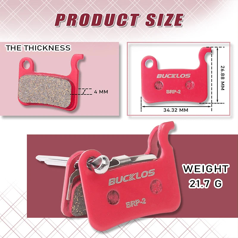 BUCKLOS Bicycle Hydraulic Disc Brake Pads for M535 Metallic 
