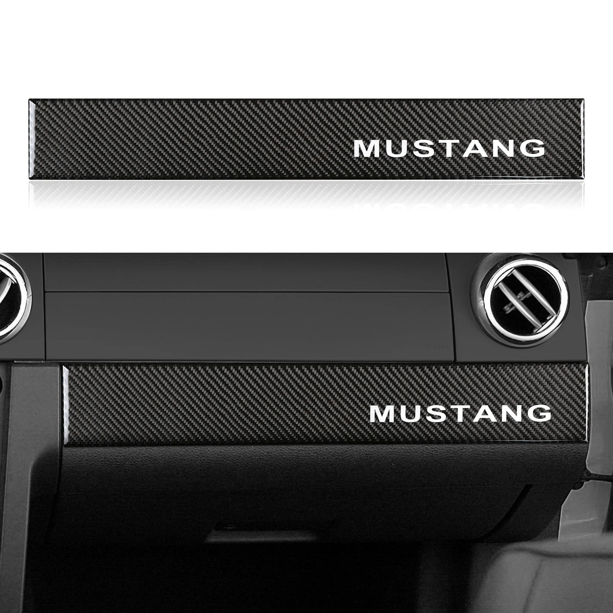 For Ford Mustang GT Shelby (2005-2009) Steering Wheel Panel Carbon Fiber Trim Sticker Car Center Console Gear Shift Cover Set