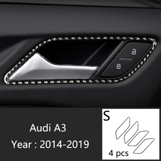 Carbon Fiber For Audi A3 8V S3 Car Interior Gearshift Air Conditioning CD Panel Door Armrest Cover Trim Stickers Accessories