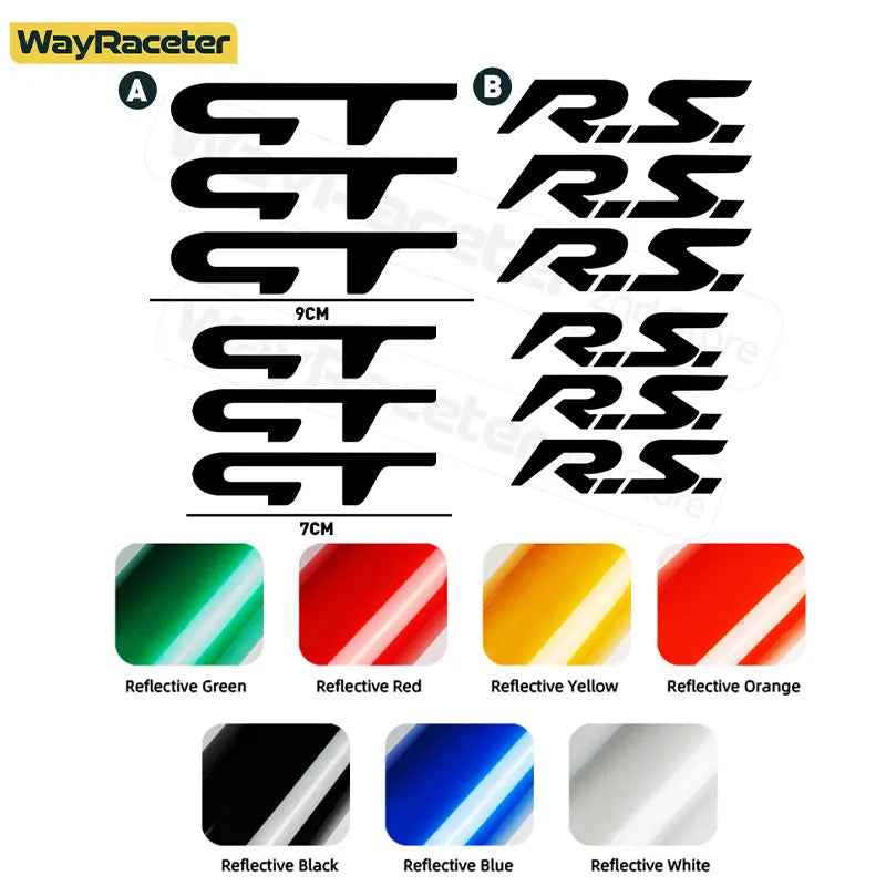 6 Pcs Car Brake Caliper Sticker Hi Temp Waterproof Reflectiv