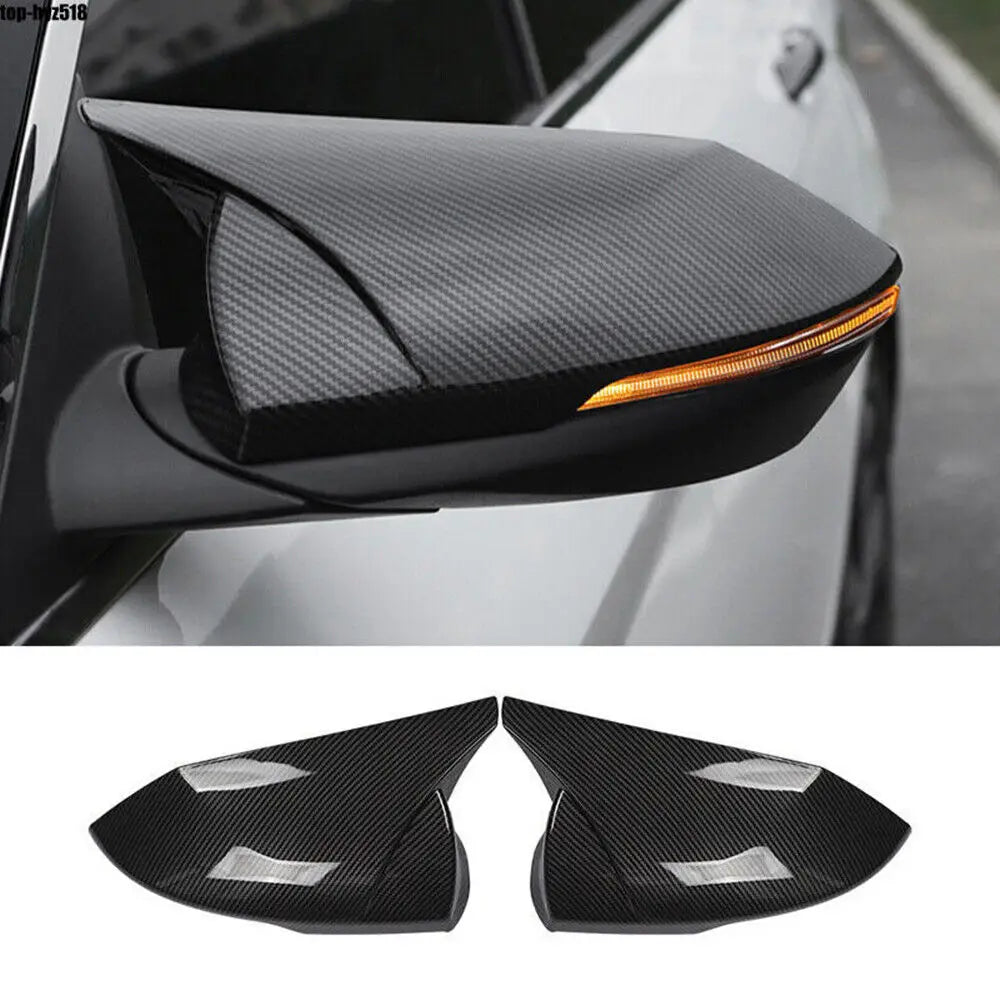 For Hyundai Elantra 2021-2023 Car Rearview Side Mirror Cover Wing Cap Exterior Sticker Door Rear View Case Trim Carbon Fiber