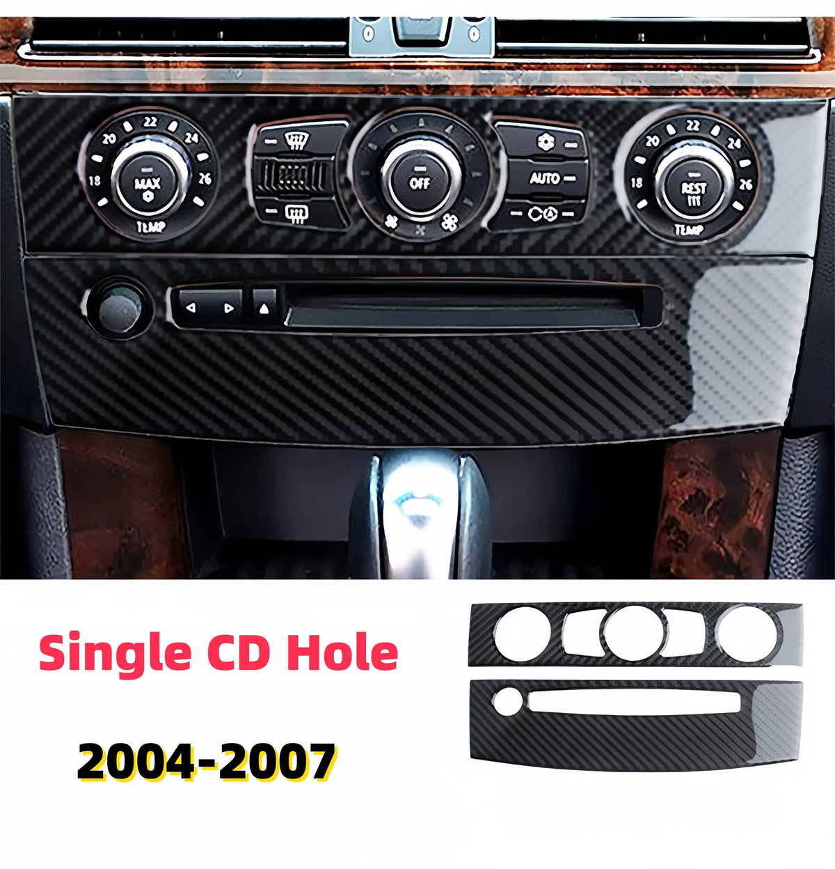 For BMW E60 2004-2010 Carbon Fiber Interior Car Central Console Air Conditioning CD Panel Trim Cover Наклейка На Автомобиль