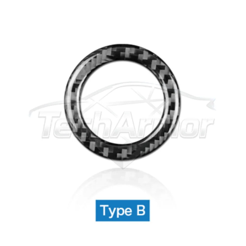 Carbon Fiber Trim Car Ignition Switch Key Hole Ring Start Button Circle Sticker For Mercedes-Benz W203 W204 W212 GLA CLA GLC SLK