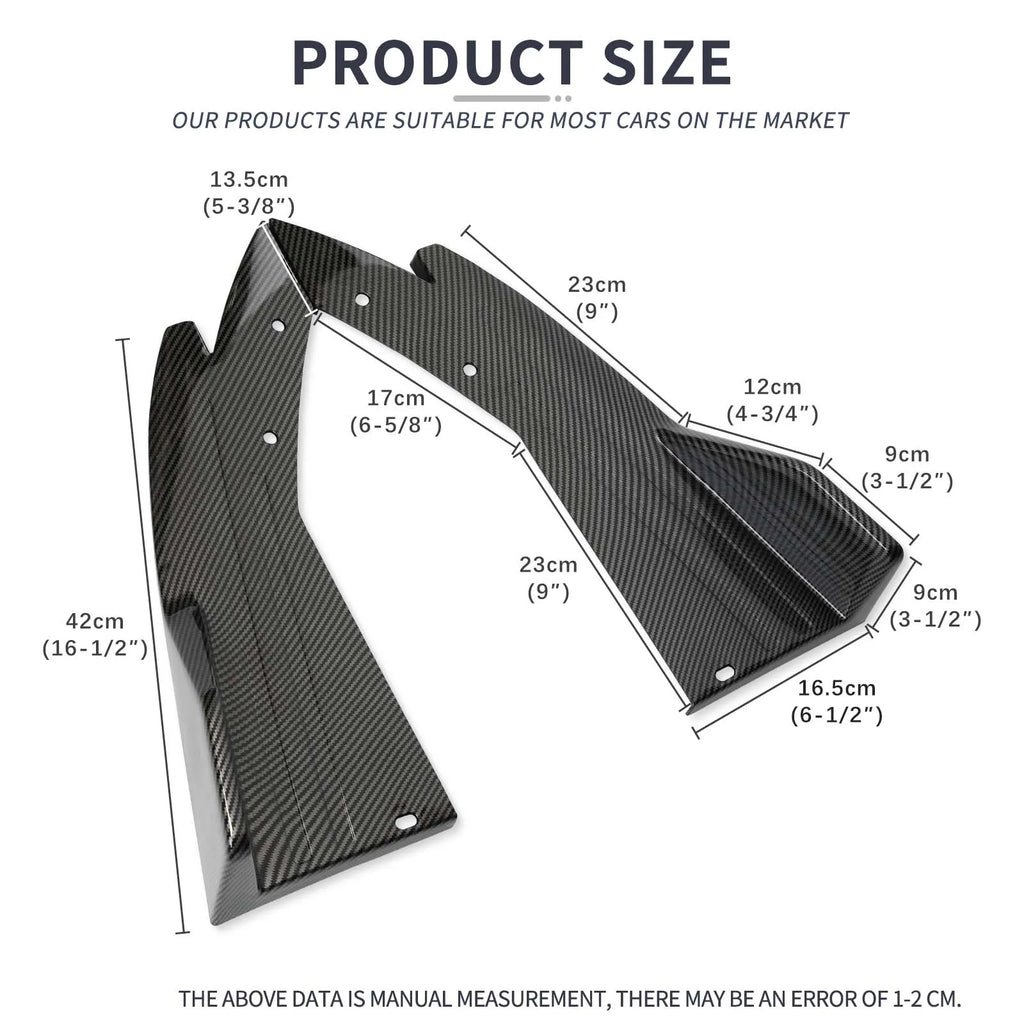 Universal Car Rear Bumper Spoiler Lip Carbon Fiber Wing Trim