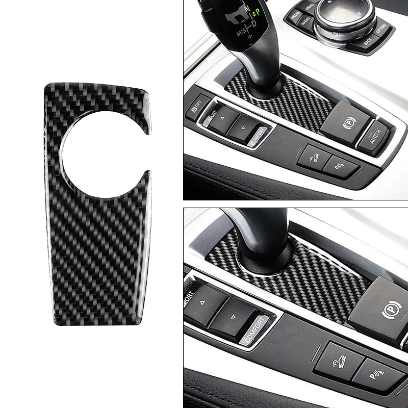 Carbon Fiber Car Gear Shift Panel Cover Trim Stickers Decora