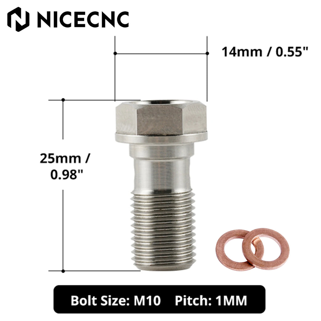 Titanium Brake Caliper Banjo Bolt M10X1.0MM/1.25MM For Yamah