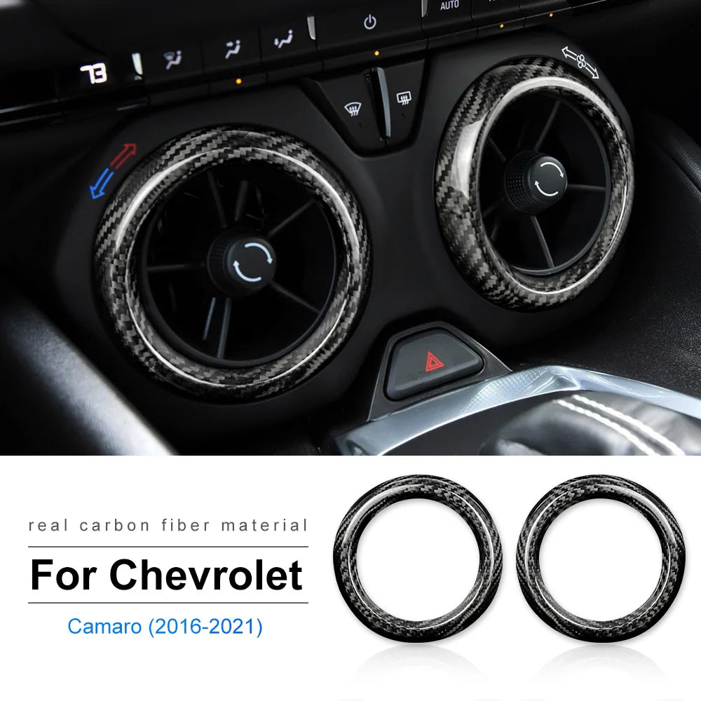 Real Carbon Fiber for Chevrolet Camaro 2016 2017 2018 2019 2020 2021 2022 2023 Car Interior Trim Red Black Accessories Sticker