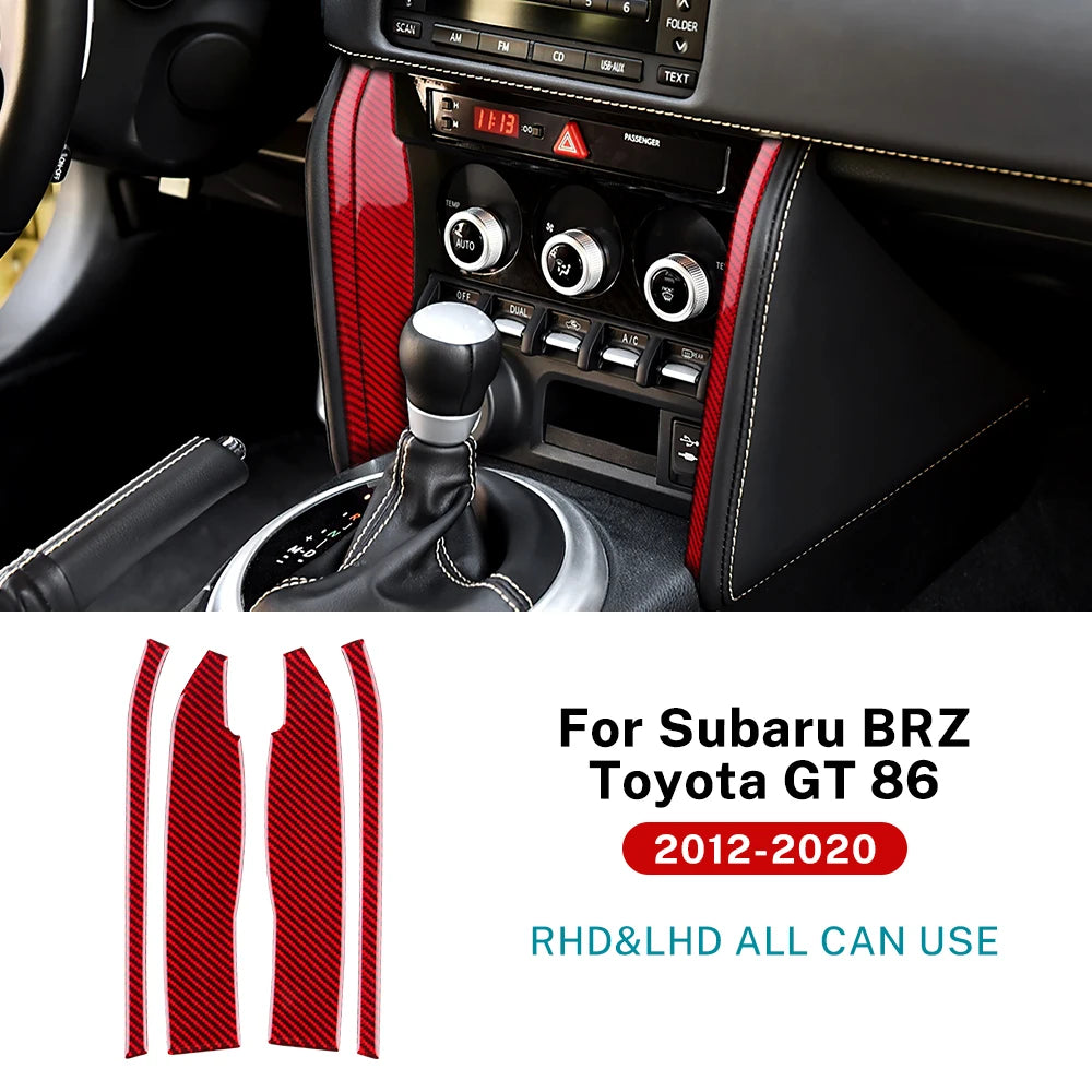 Real Soft Carbon Fiber Sticker For Subaru BRZ Toyota GT86 2012-2016 2017 2018 2019 2020 LHD RHD Car Side of Central Switch Trim