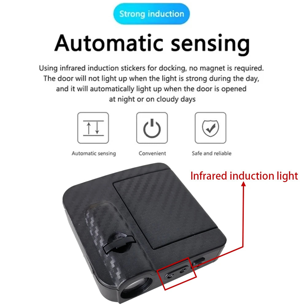 2Pcs Car Angel Wings Wireless Car Door Welcome Decorative Li