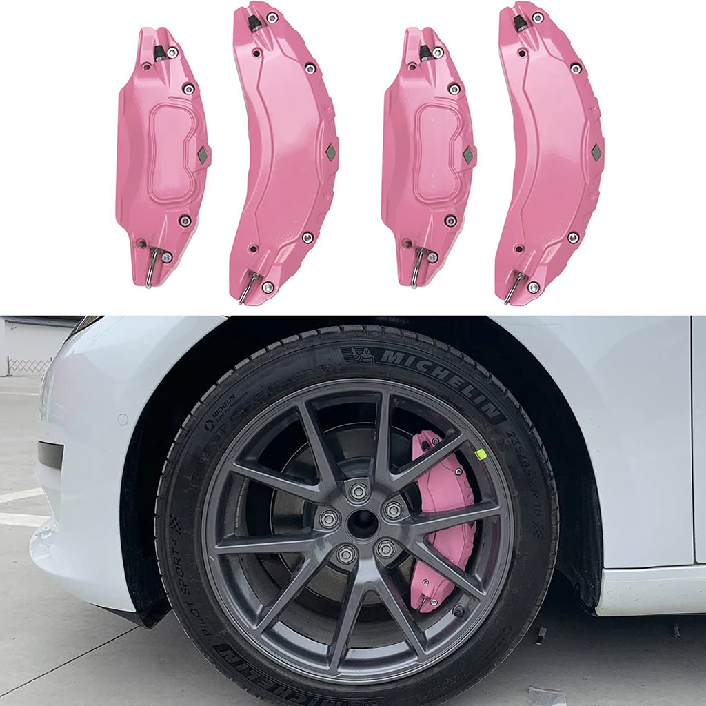 4pcs Brake Caliper Covers for Tesla Model 3 2017 2018 2019 2020 2021 2022 2023 Accessories With Stickers(Not Fit Model 3 2024)