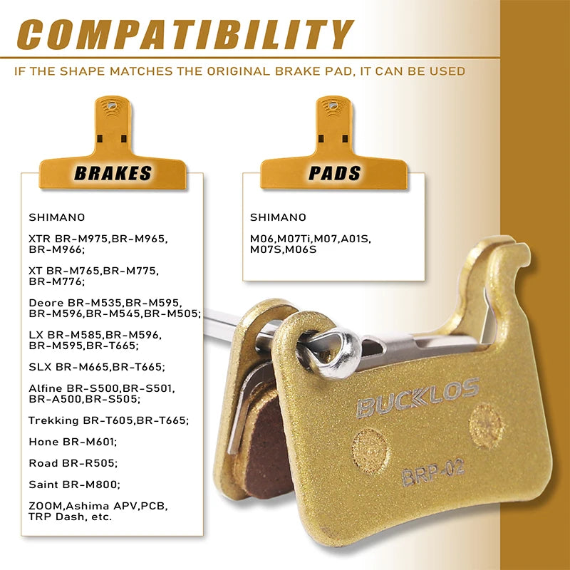 BUCKLOS MTB Disc Brake Pads for SHIMANO A01S Copper-Based Me