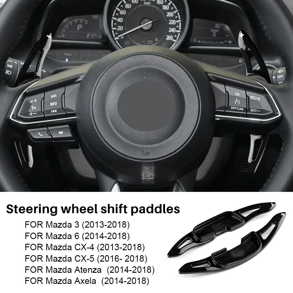 For Mazda 3 6 CX4 CX5 Atenza Axela 2pcs/lot Car Steering Wheel Shift Paddle Shifter ABS Carbon Fiber Trim Accessories