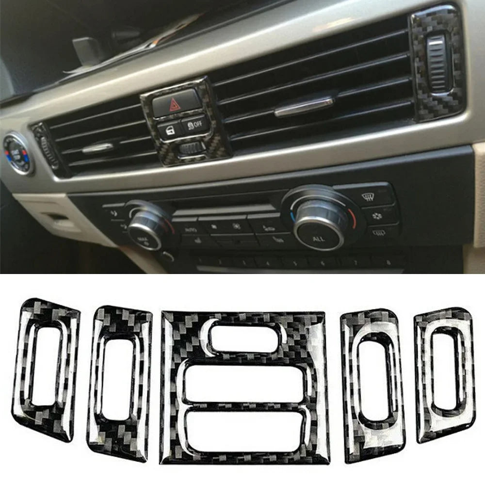 For BMW E90 E92 E93 Interior Accessory 5pcs Car Auto Carbon 