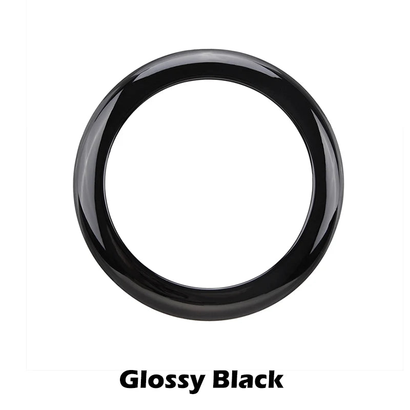 Car Logo Frame Decorative Sticker For BMW 1 Series F20 F21 2011-2019 Gloss Black/Carbon Fiber Pattern Rear Badge Ring Cover Trim