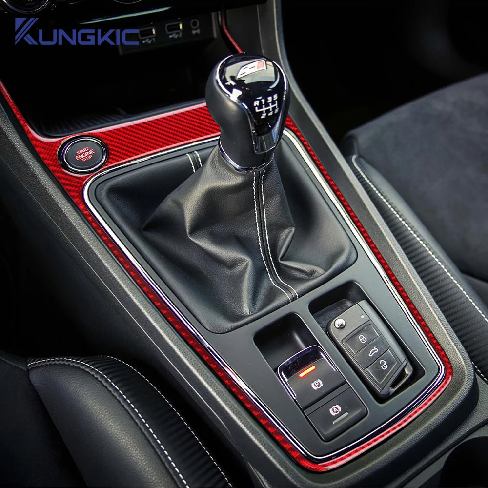 For Seat Leon 2017 2018 2019 Real Soft Carbon Fiber Sticker 