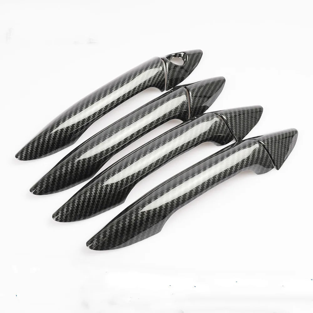 For Hyundai Elantra 2012-2016 Chrome Carbon Fiber Door Handle Cover Trim Set 2013 2014 2015 Accessories Stickers Car Styling