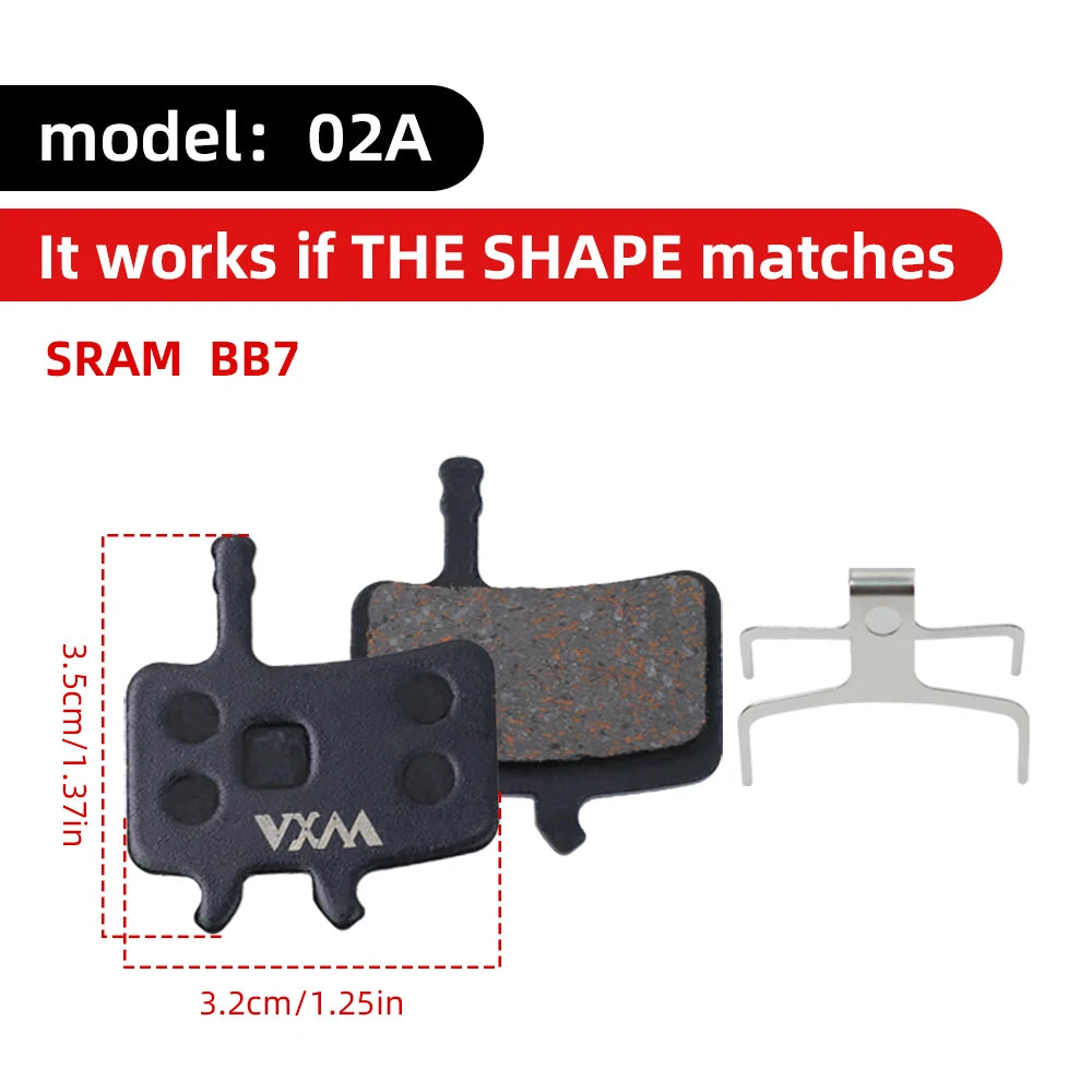 VXM Bicycle Hydraulic Disc Brake Pads MTB Bike Semi-Metal Road Cycling Wear Resistant Quiet Durable Brake Pad Part Accessories